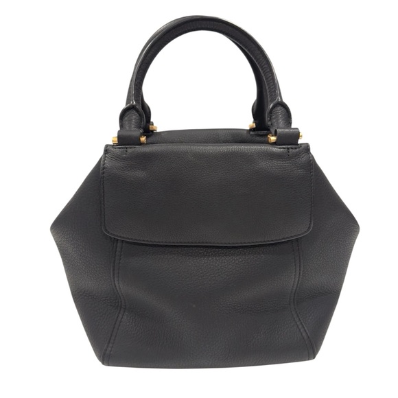 Tory Burch Black Half Moon Satchel with Gold Accents - Picture 2 of 4